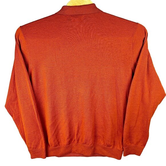 Oxford Golf Sweater Men's XL Rust Red Argyle Wool Long Sleeve Pullover - Picture 2 of 8